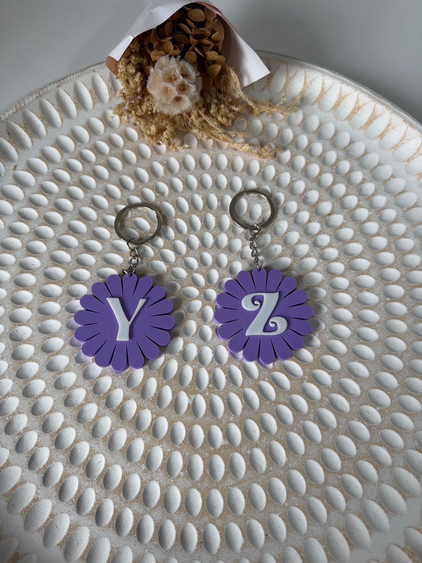 A-Z flower keyrings