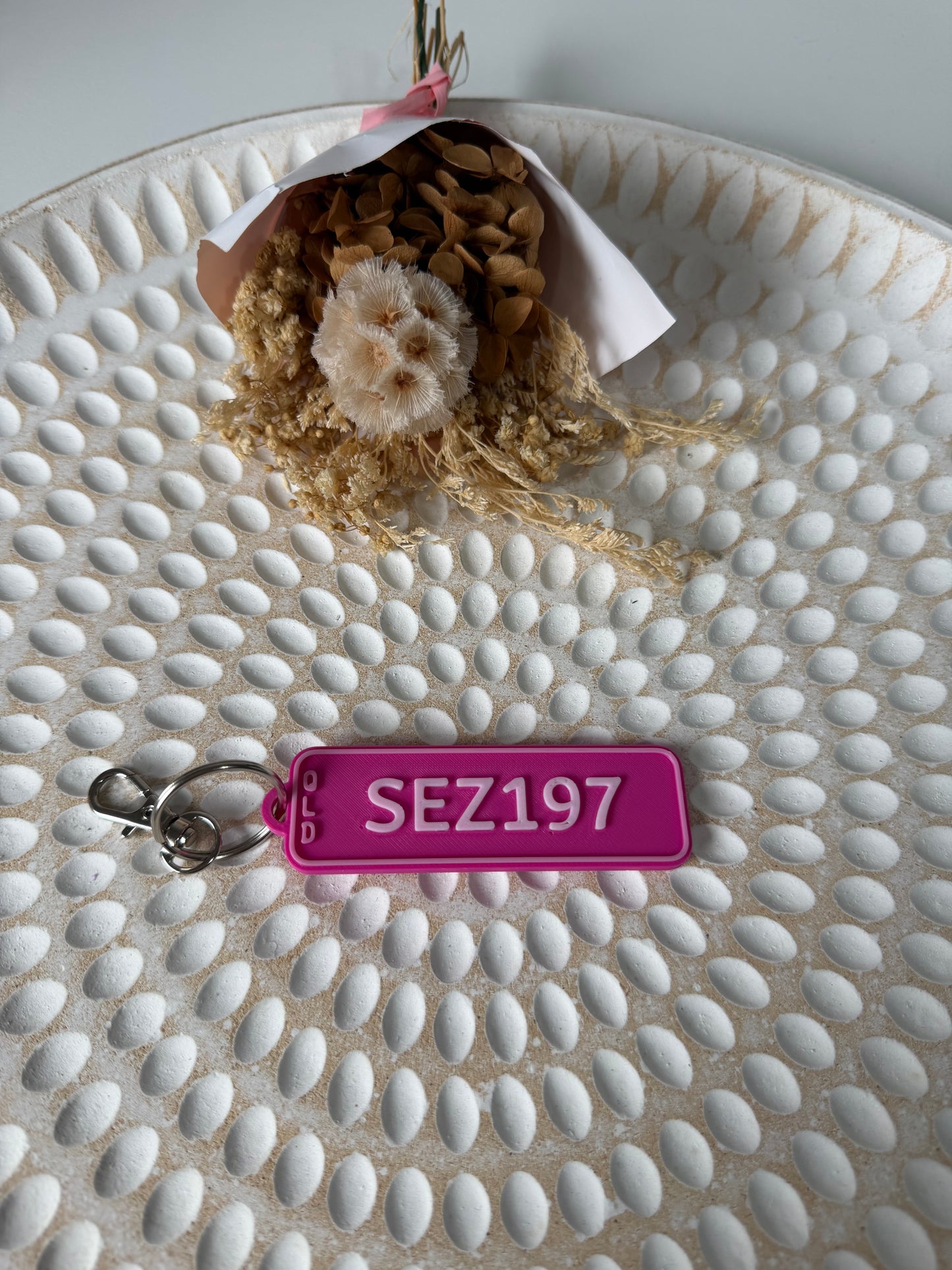 Custom license plate keyring