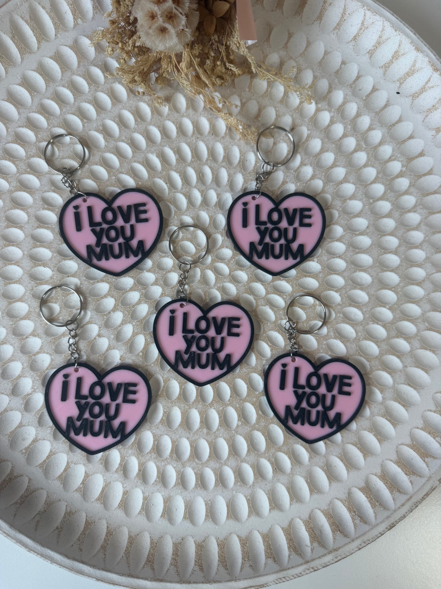 Heart mum keyring