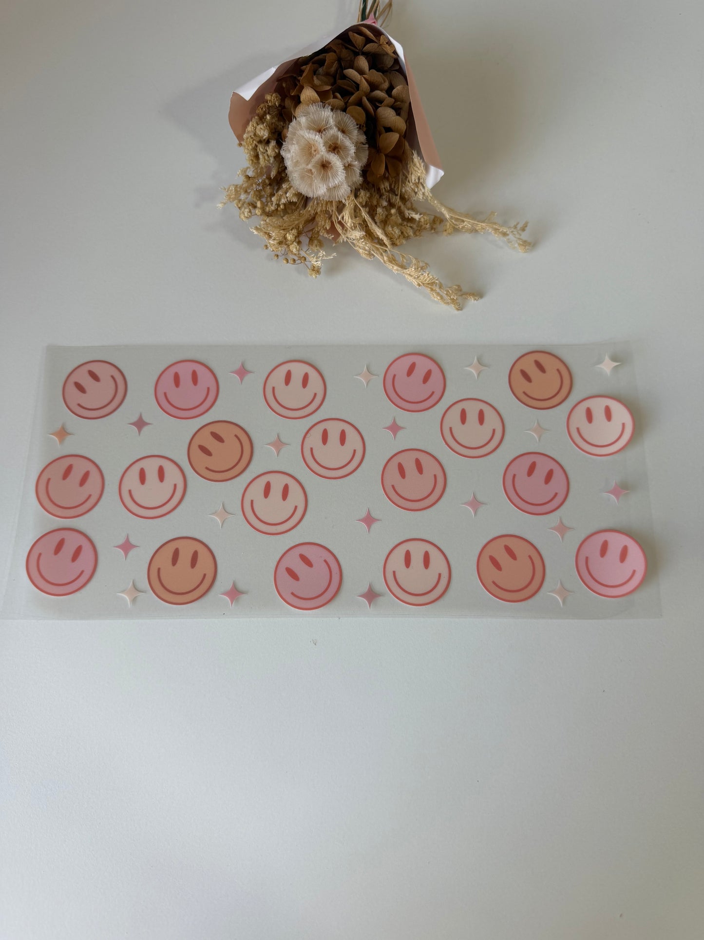 Smiley faces uv dtf wrap