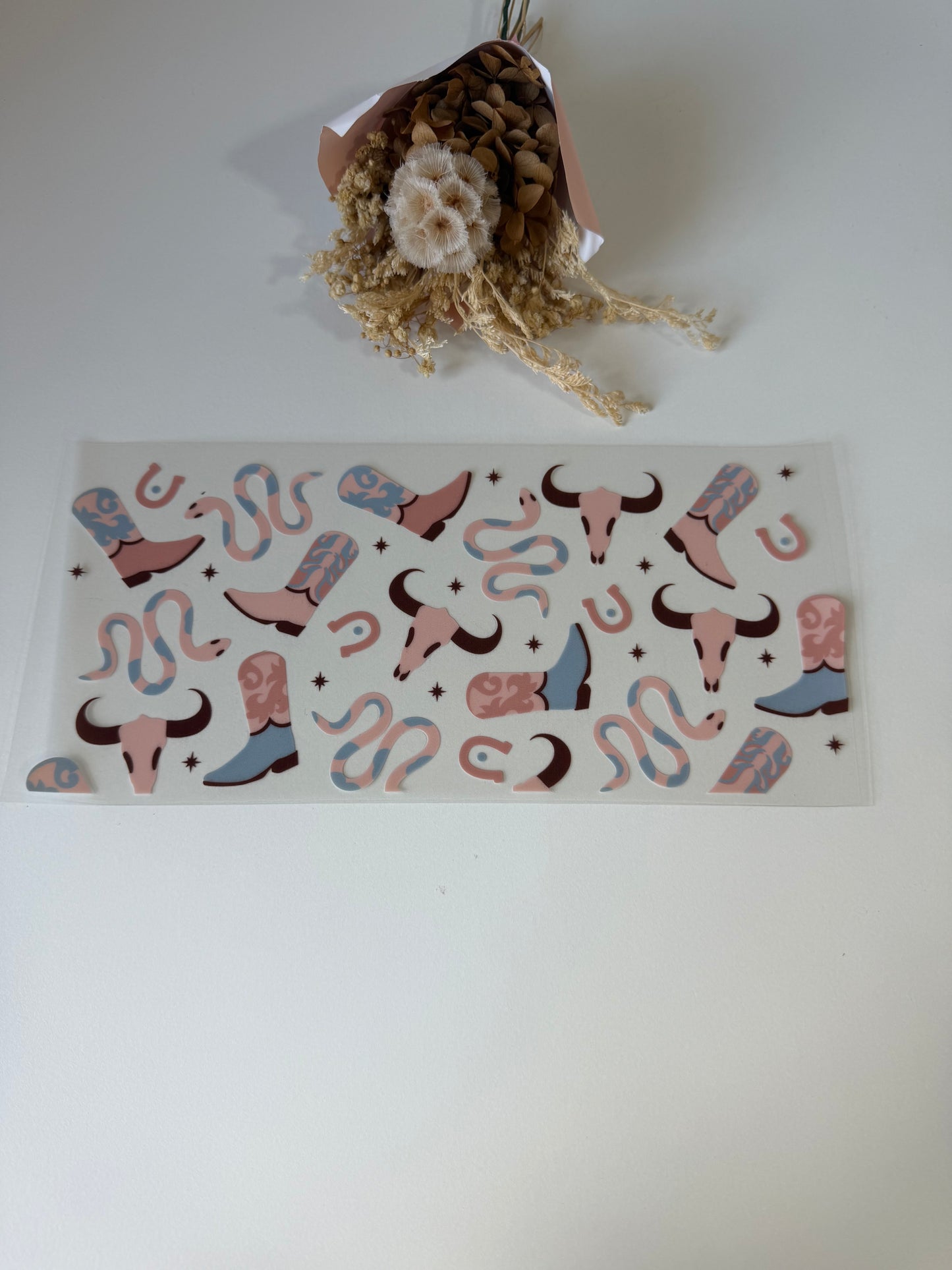 Snakes and cowgirl boots uv dtf wrap