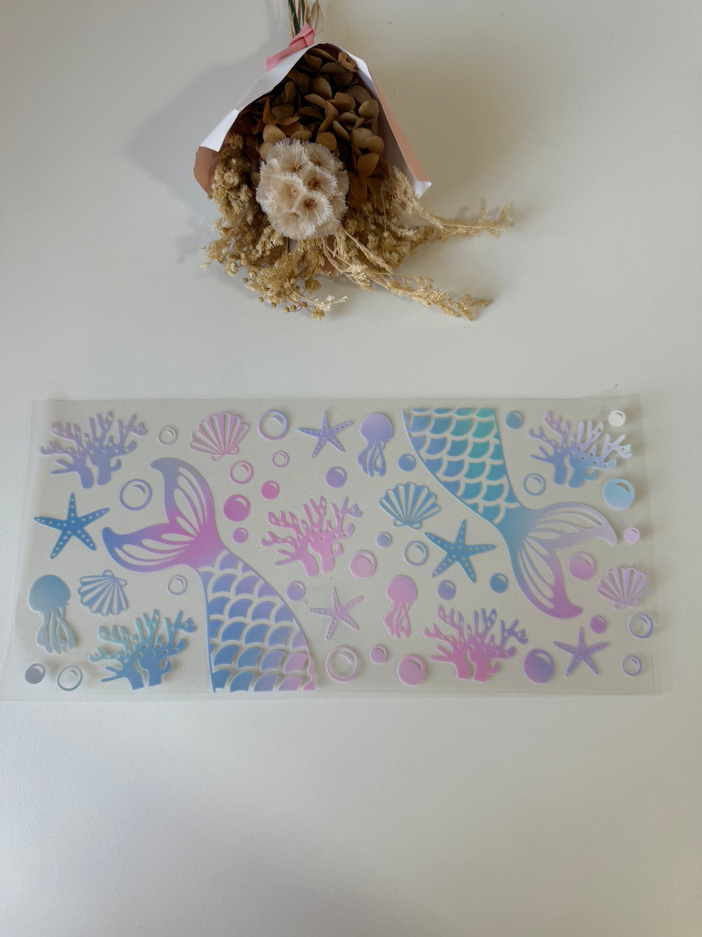 Mermaid tail uv dtf wrap