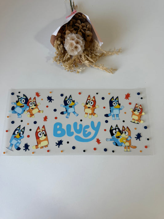 Blue dog uv dtf wrap