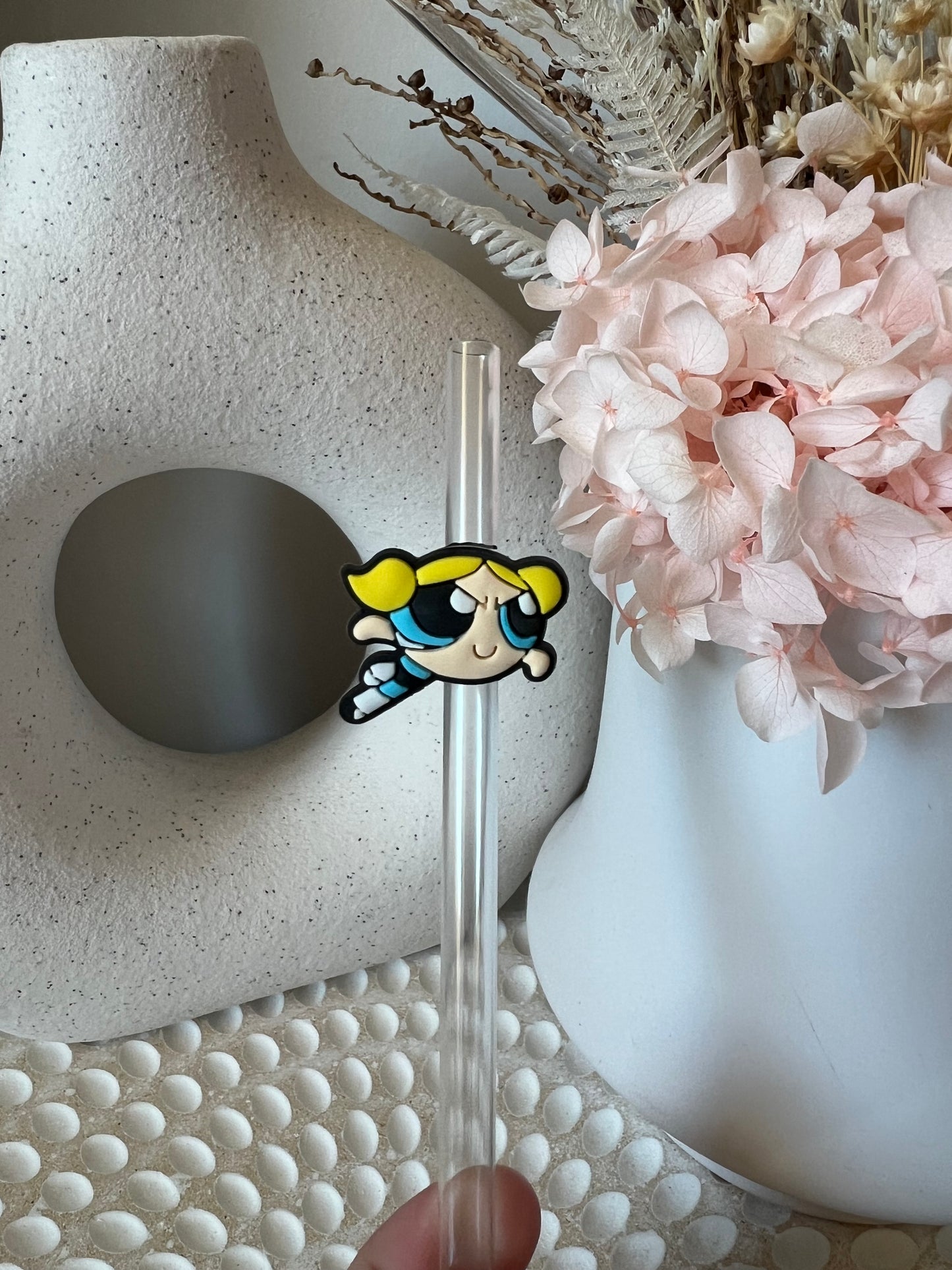 Powerpuff girls straw charm