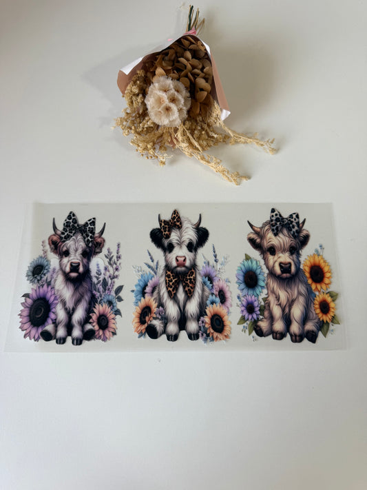 Highland cow 2 uv dtf wrap