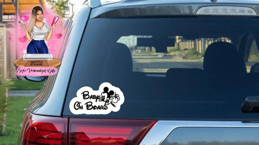 Mickey baby on board car decal