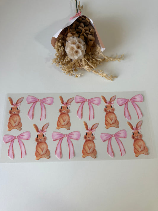 Bunnies and bows uv dtf wrap