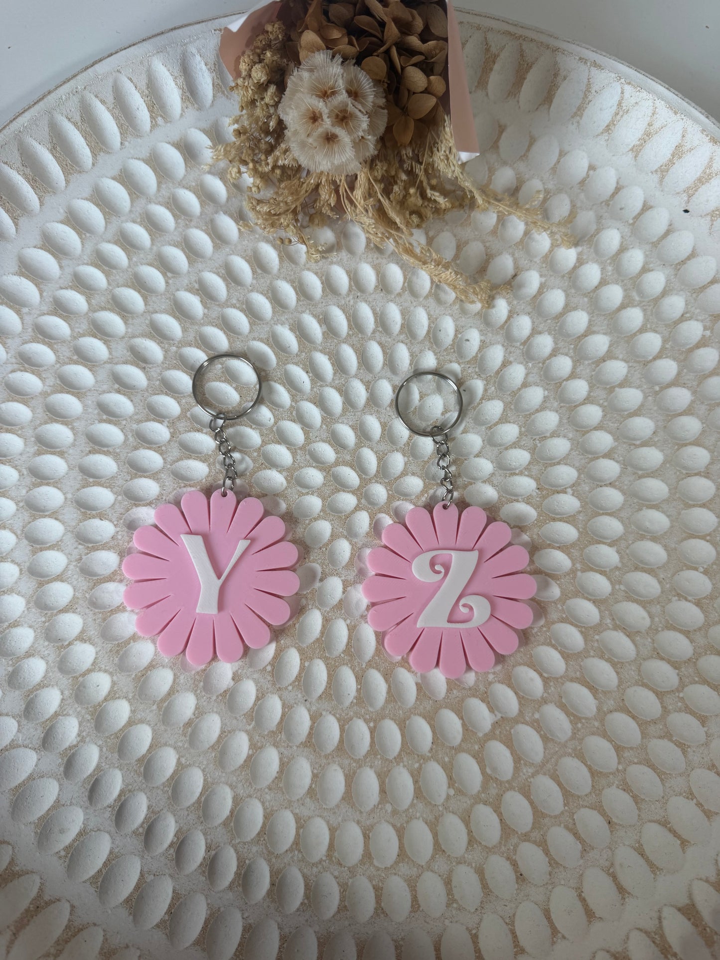 A-Z flower keyrings