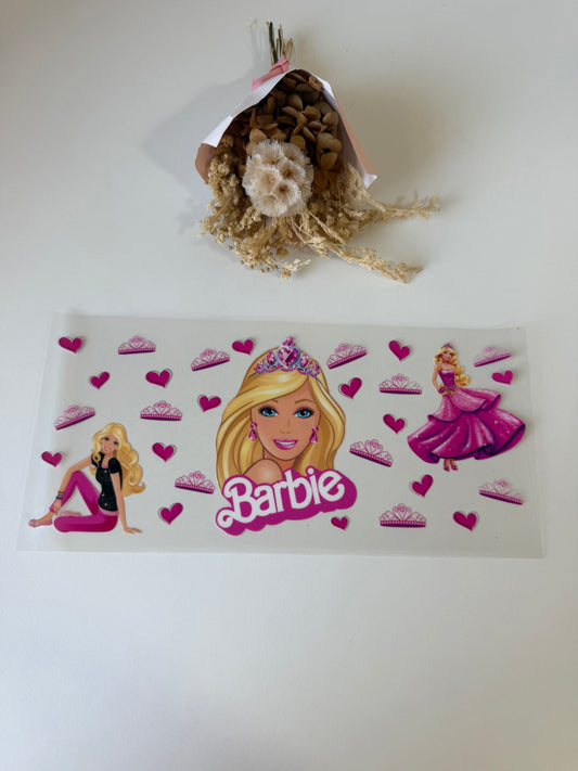 Pink girl uv dtf wrap