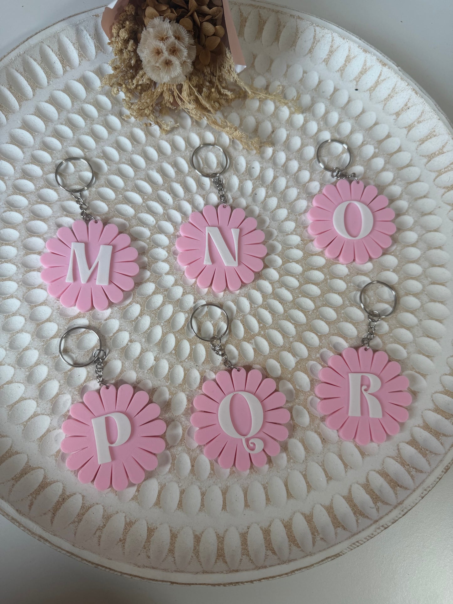 A-Z flower keyrings
