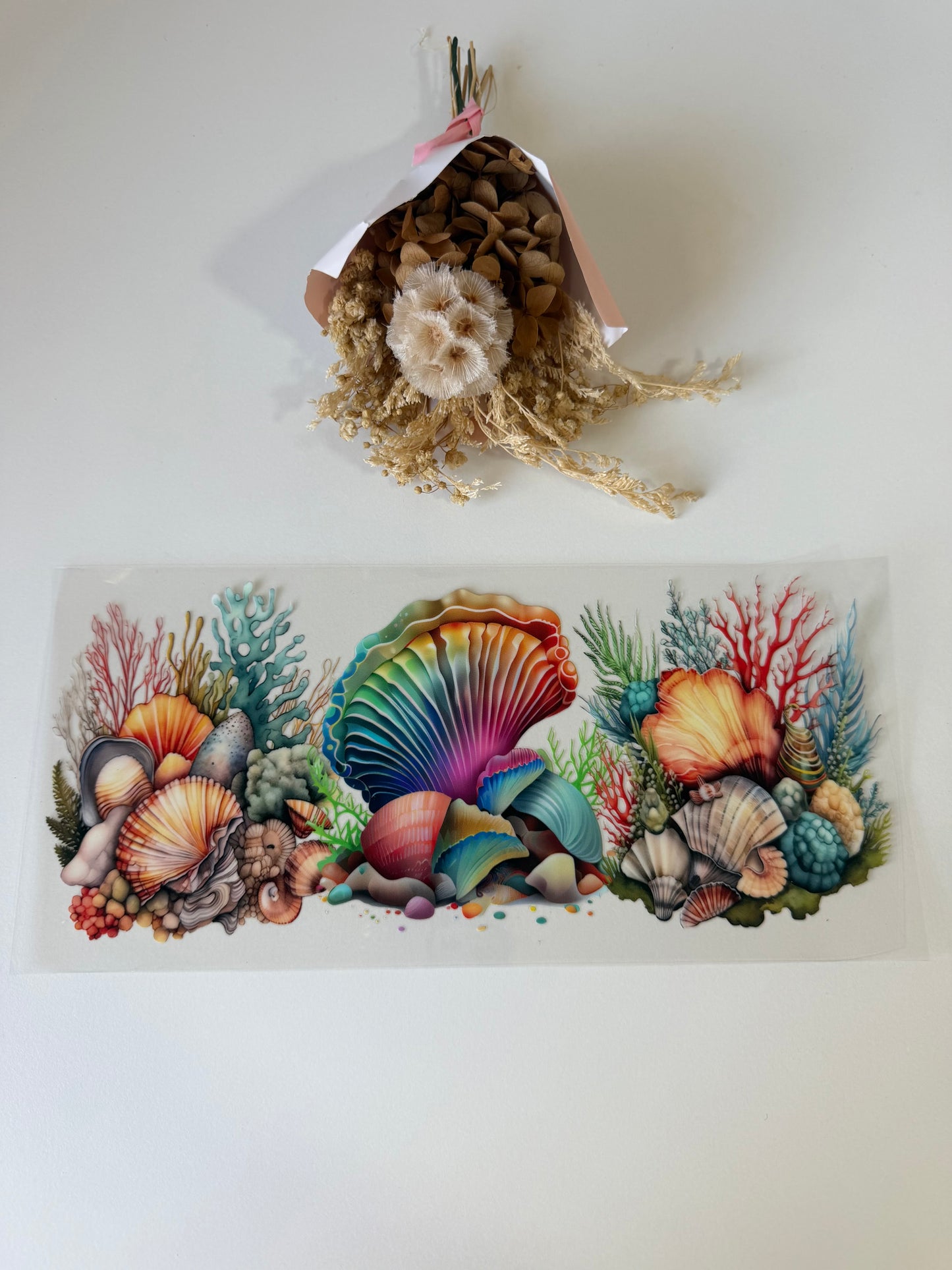 Seashells and coral uv dtf wrap