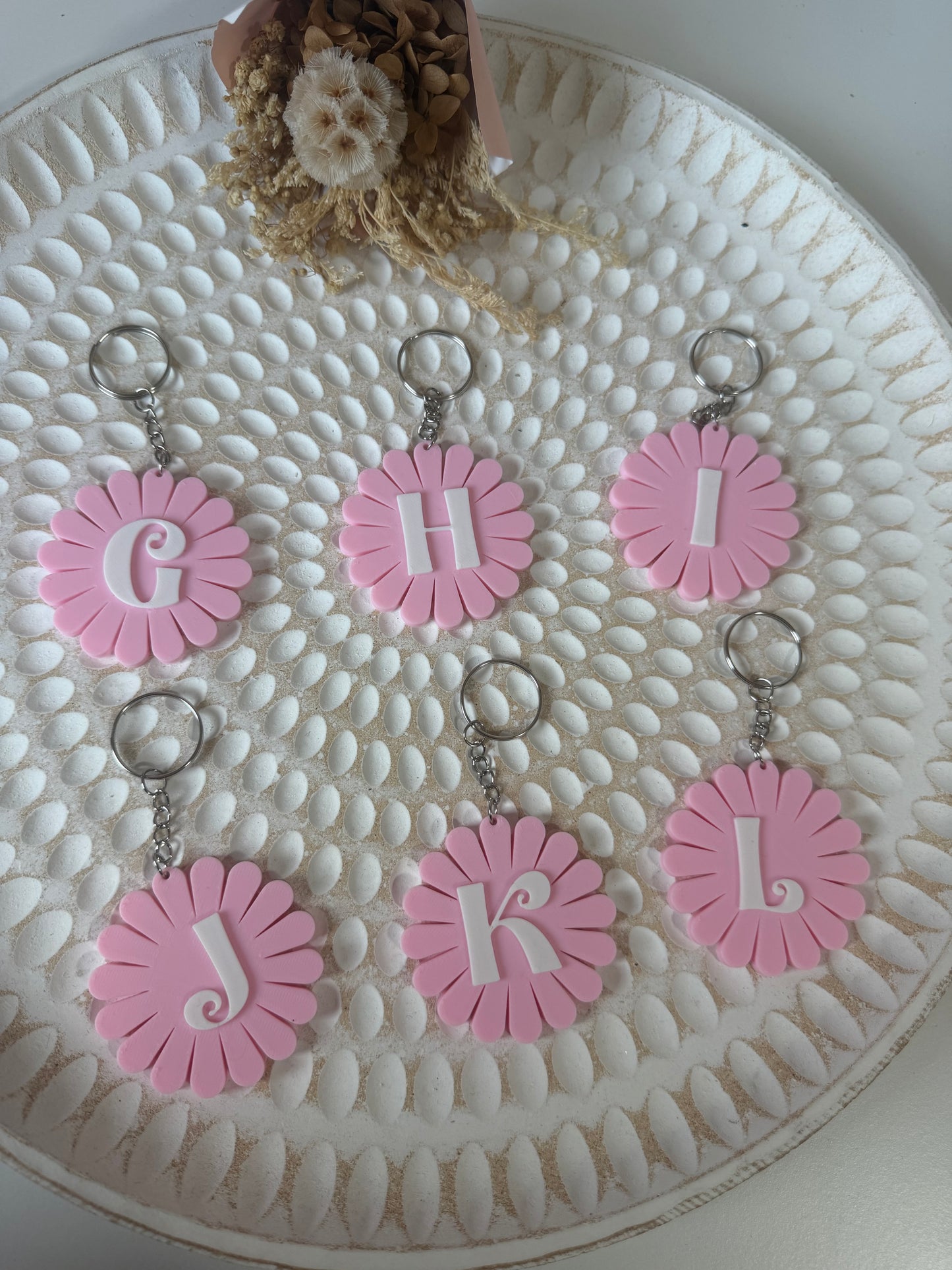 A-Z flower keyrings