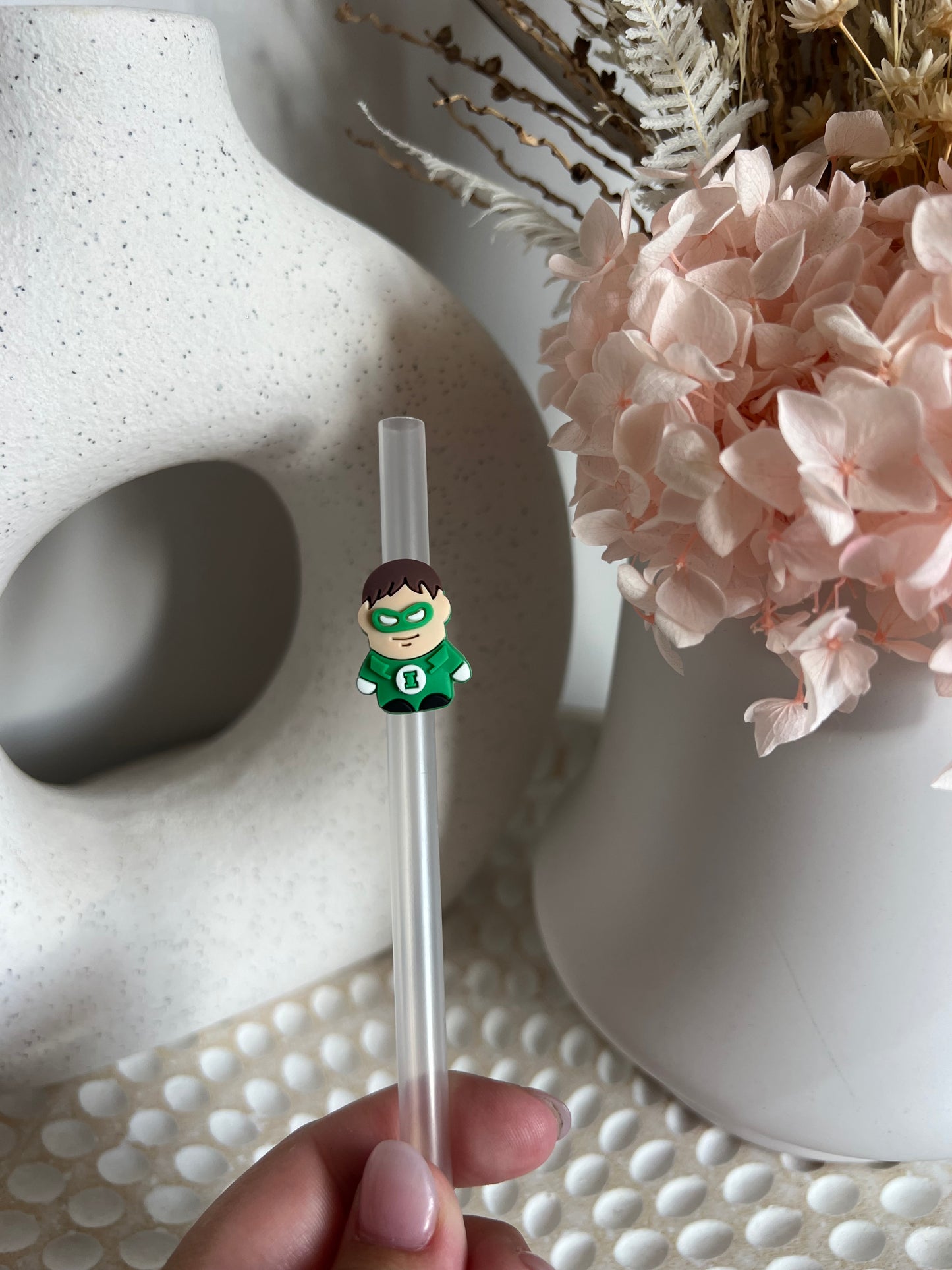 Superheros straw charm