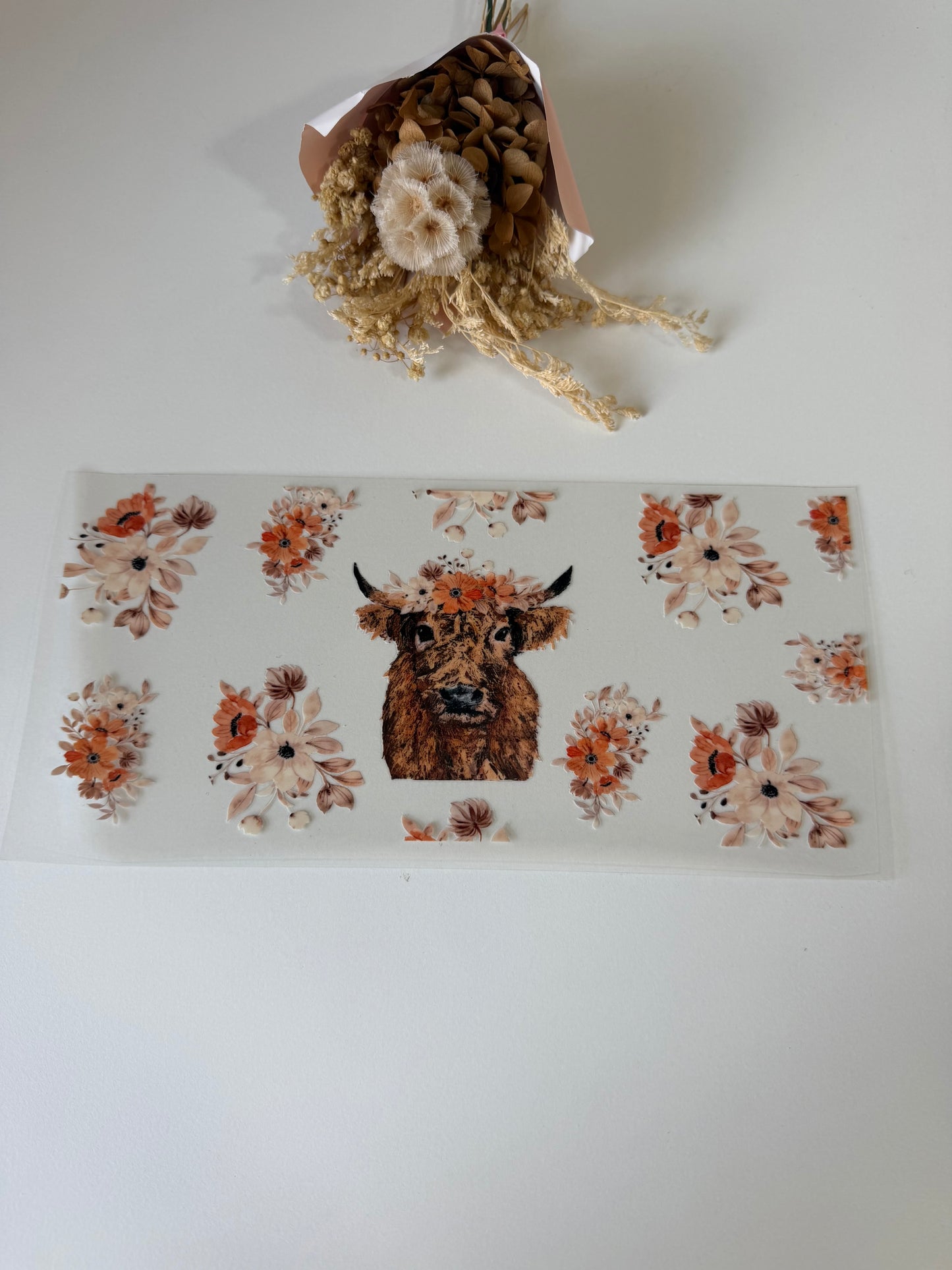Highland cow 4 uv dtf wrap
