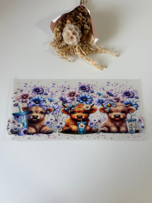 Highland cow 3 uv dtf wrap