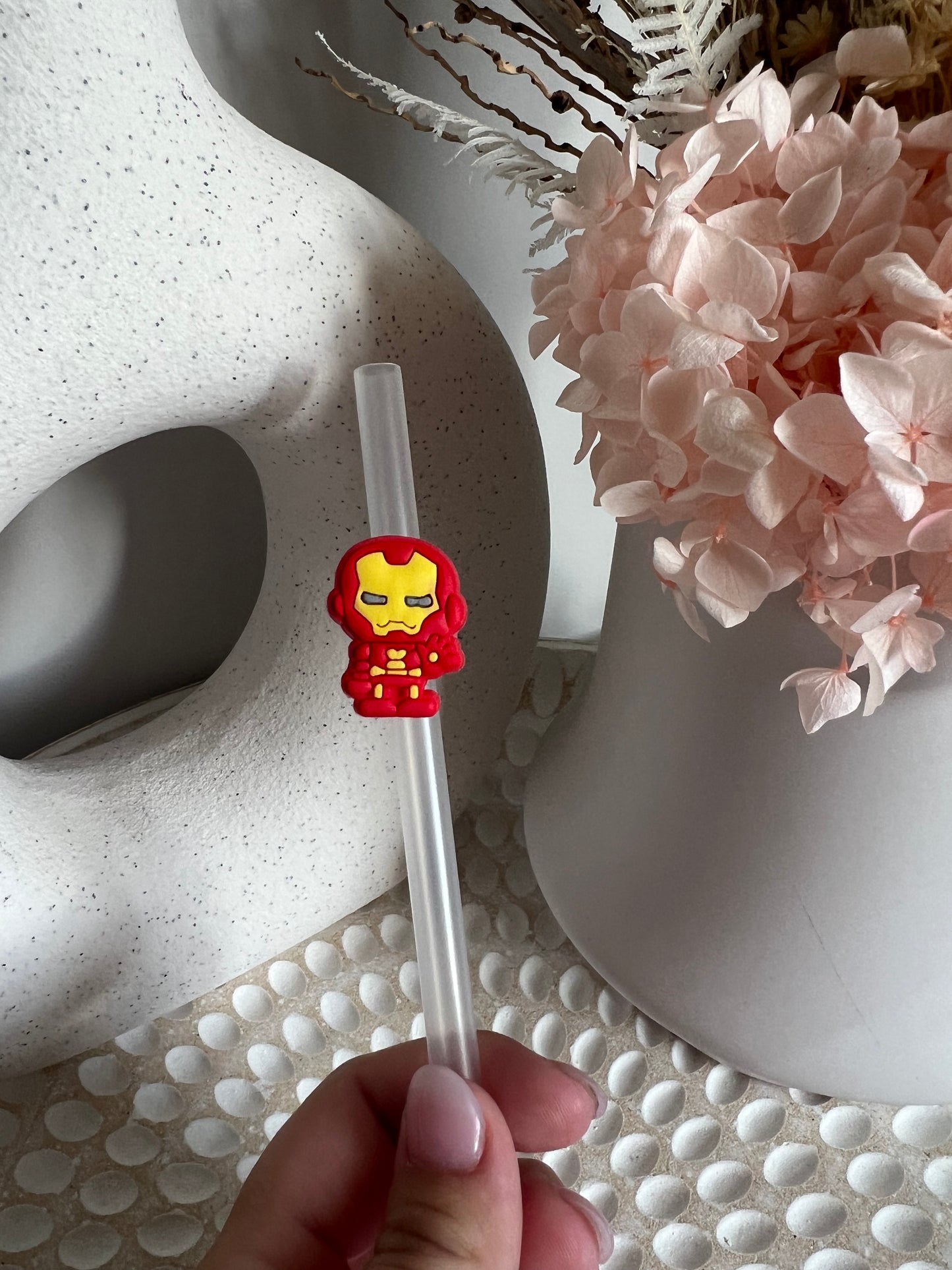 Superheros straw charm