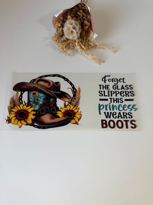 Princess boots uv dtf wrap