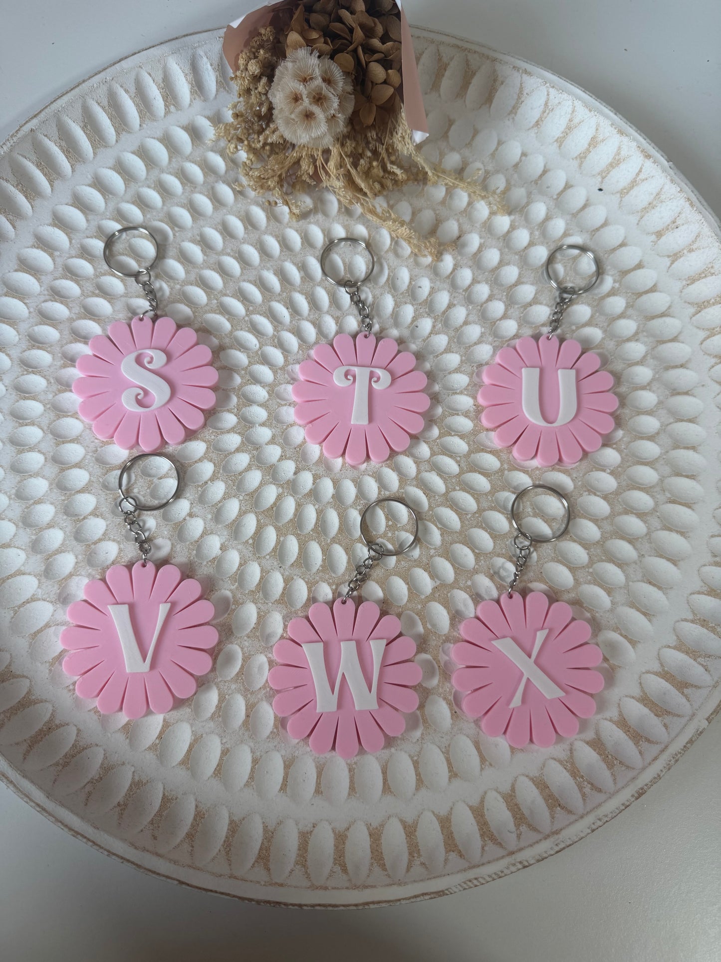 A-Z flower keyrings