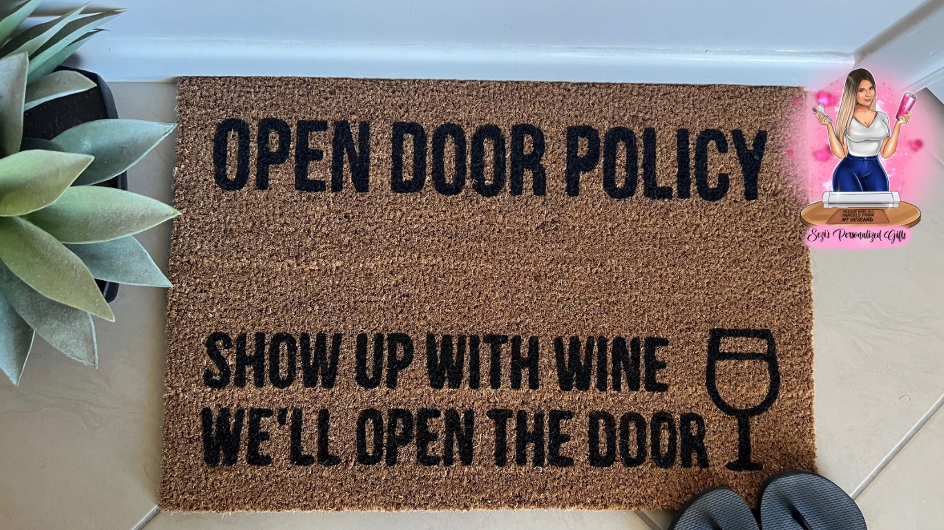 Open door policy doormat