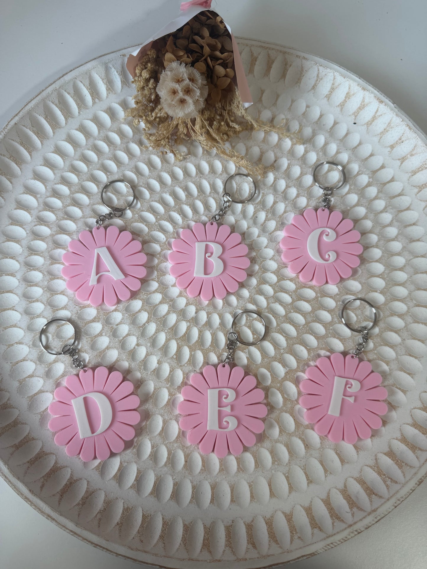A-Z flower keyrings
