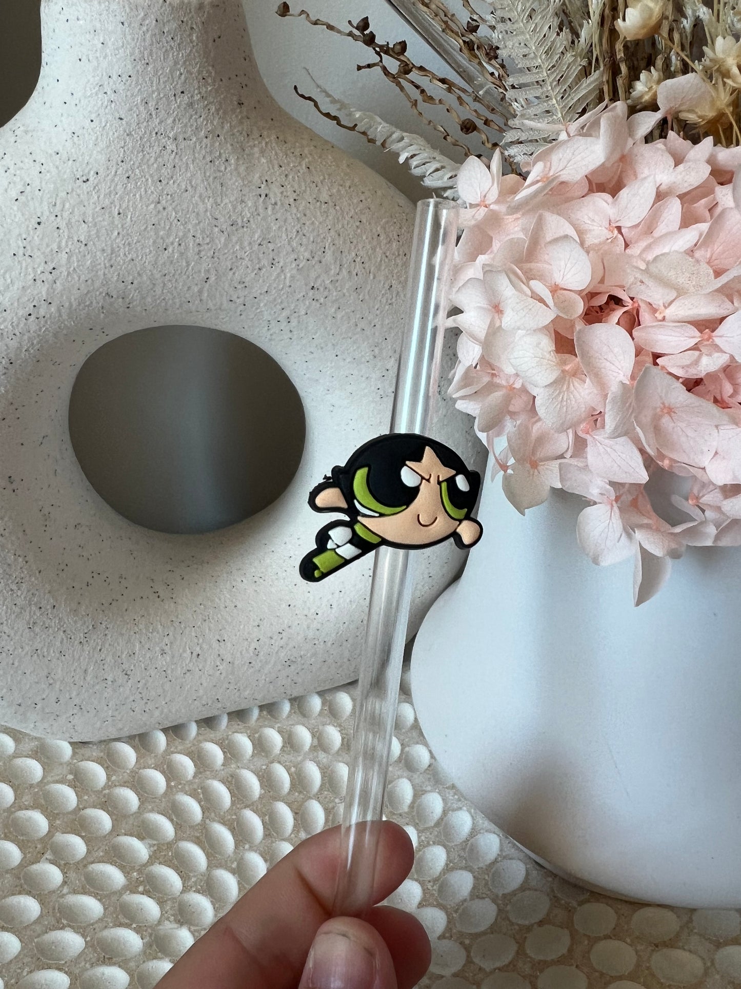 Powerpuff girls straw charm