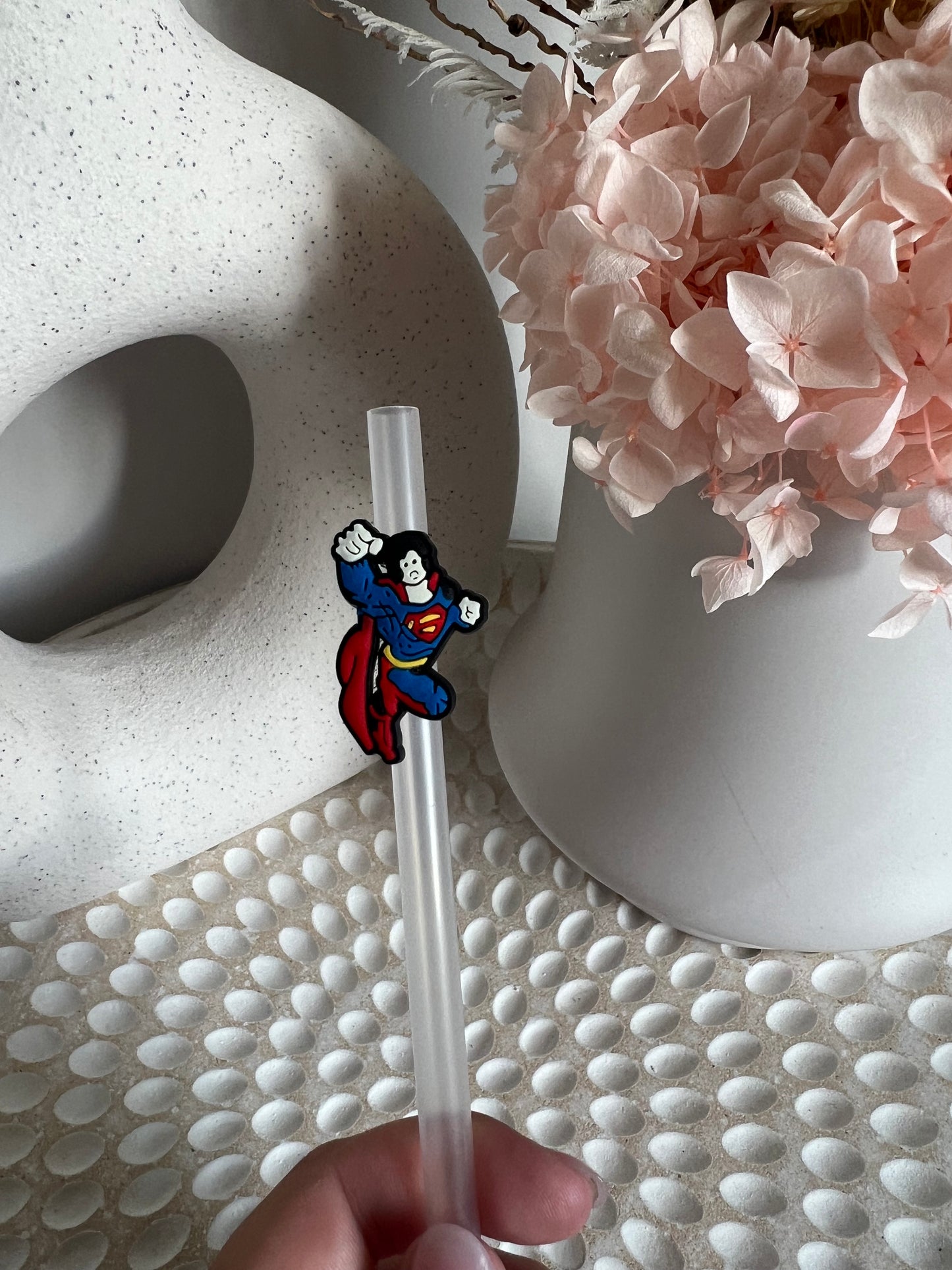 Superheros straw charm