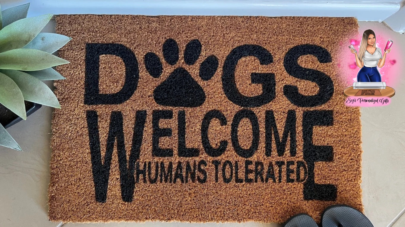 Dogs welcome humans tolerated doormat