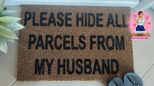 Please hide all parcels from my husband doormat