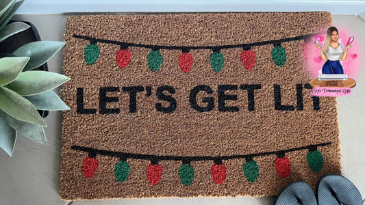 Christmas let’s get lit doormat