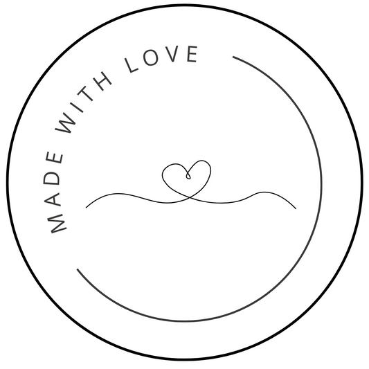 Made with love round decal