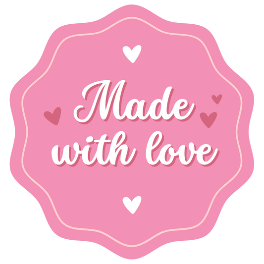 Made with love 2 round decal