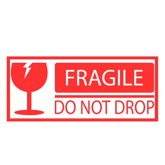 Fragile rectangle decal