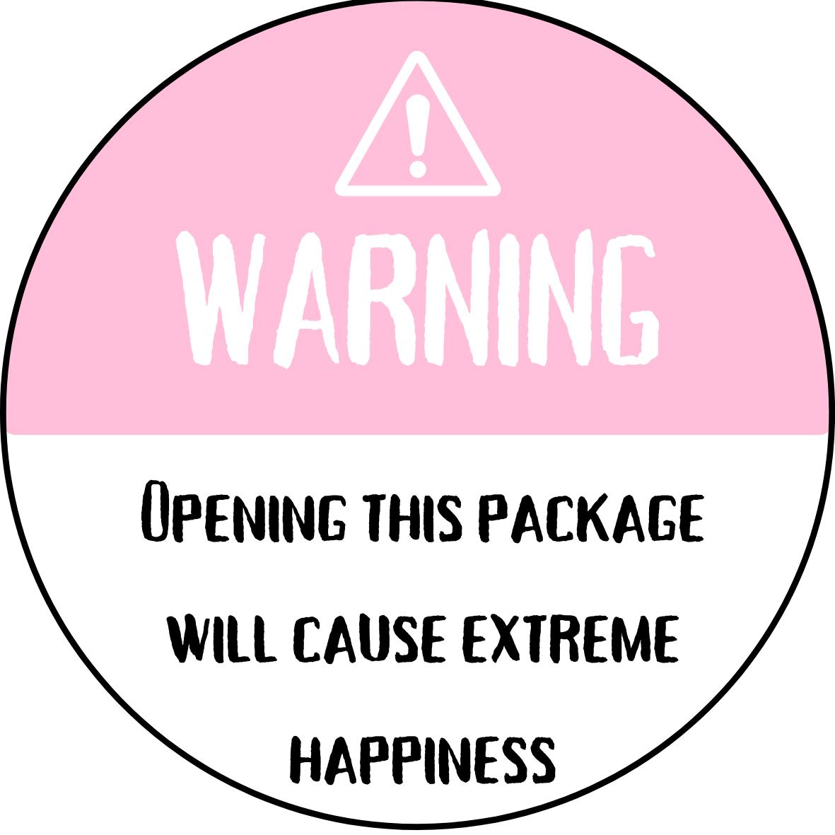 Warning round decal